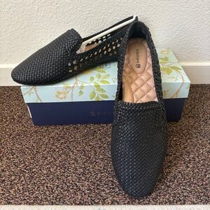 Birdies The Starling Black Woven slipper flats